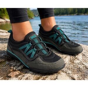 Everlast Water Shoes Womens 9 Gray Aqua Blue Slip On Mesh Lightweight Outdoor
